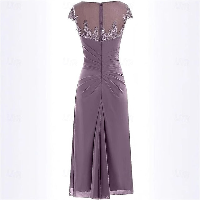 Mermaid Simple Crew Bride of Dress the Trumpet Elegant / Mother