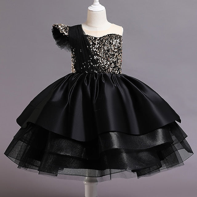 Girls' Dress Sleeveless Wedding Sequin Party Kids