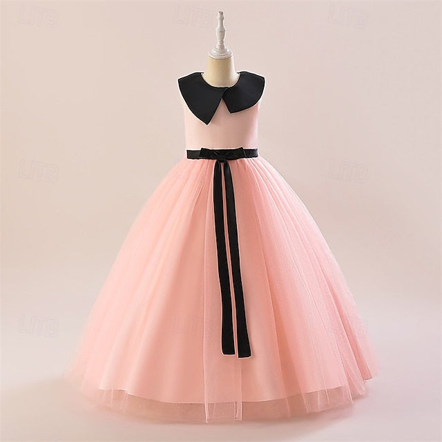 Sleeveless Party Block Kids Color Dress Performance Girls'