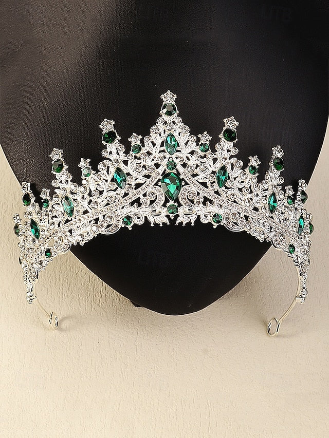 Sparkling Tiara Crown Necklace Diamond Set and – Gold-Plated