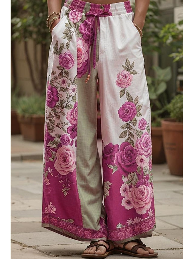 Women's Linen Like Culottes Wide Leg Wide Leg Vacation