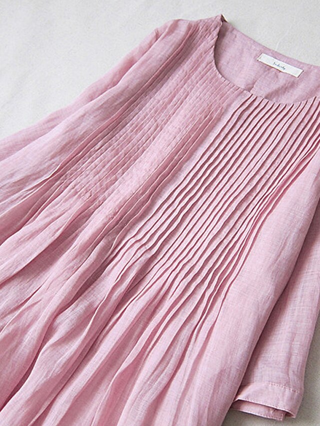 Women's White Pink Purple Summer Spring Midi Dress White