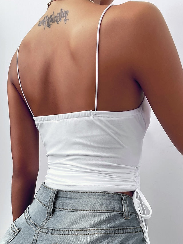 Women's Tank Top Plain Basic Sleeveless V Neck Regular Tops