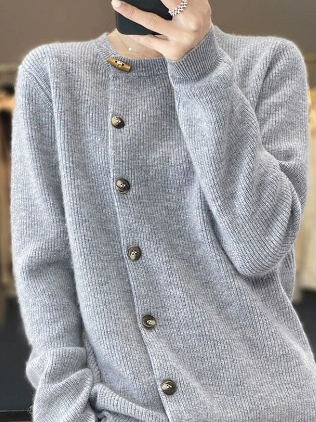 Women's Cardigan Sweater Stylish Casual Soft Solid Color