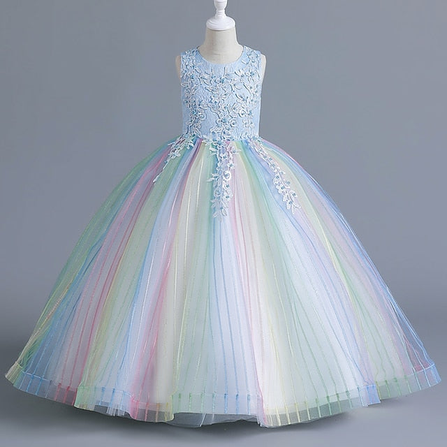 Sleeveless Party Kids Floral Girl Flower Girls' Dress