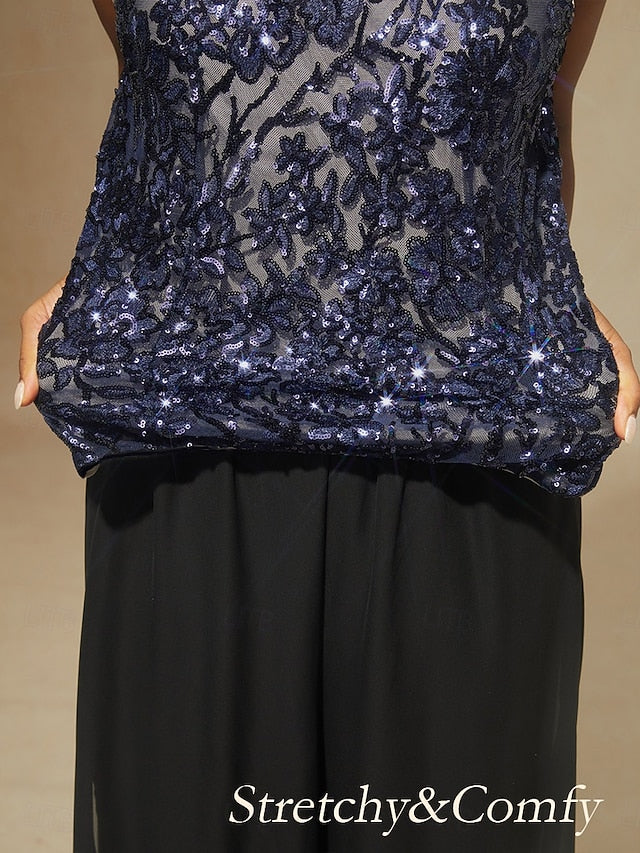 Women's Blouse 2 Pieces Outfits Dressy Tops Sequins