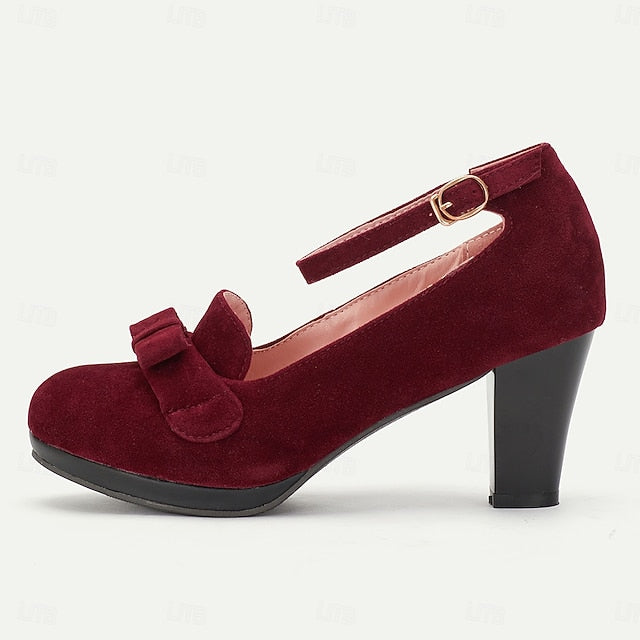 Bow - Green Heels Women's with Mary Detail Suede Jane