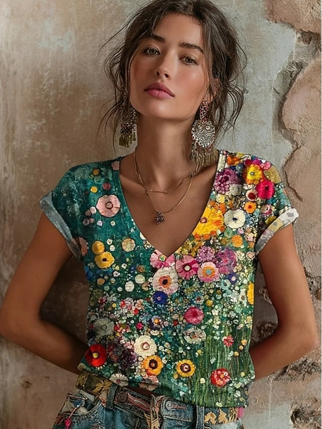 Women's T Shirt Floral Graphic Vintage Stylish Classic
