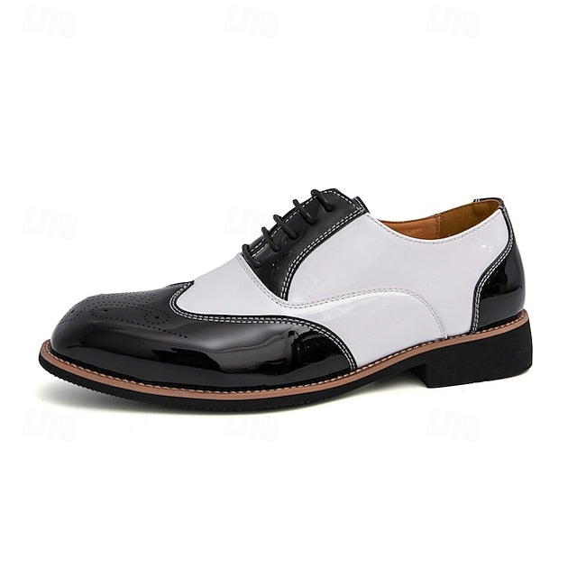 and with Shoes Oxford Men's Gold Leather Black Patent