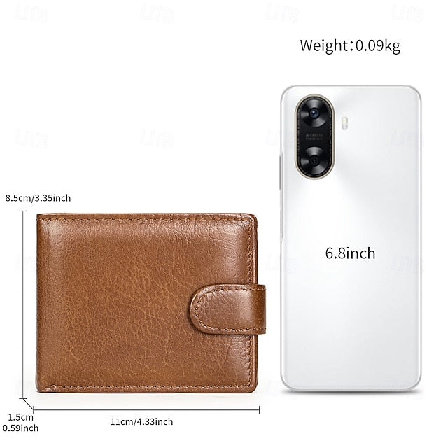 Genuine leather wallet top layer cowhide coin purse multi card