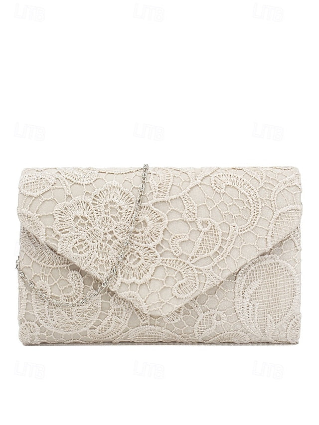 Clutch Bag with Lace Women's Evening Chain Strap