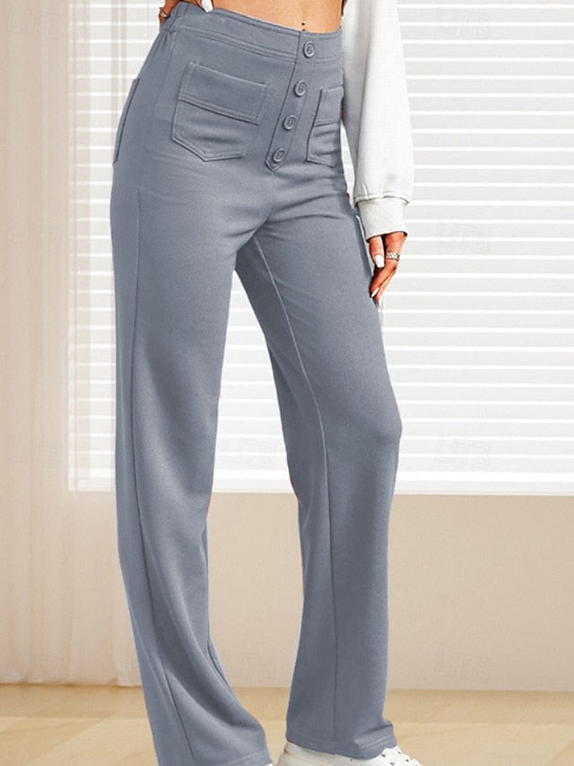 Women's Slacks Straight Streetwear Casual Full Length