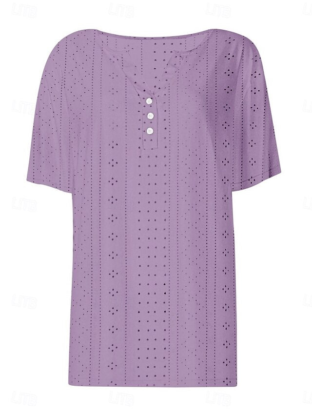 Women's T Shirt Solid Color Plain Stylish Modern Casual