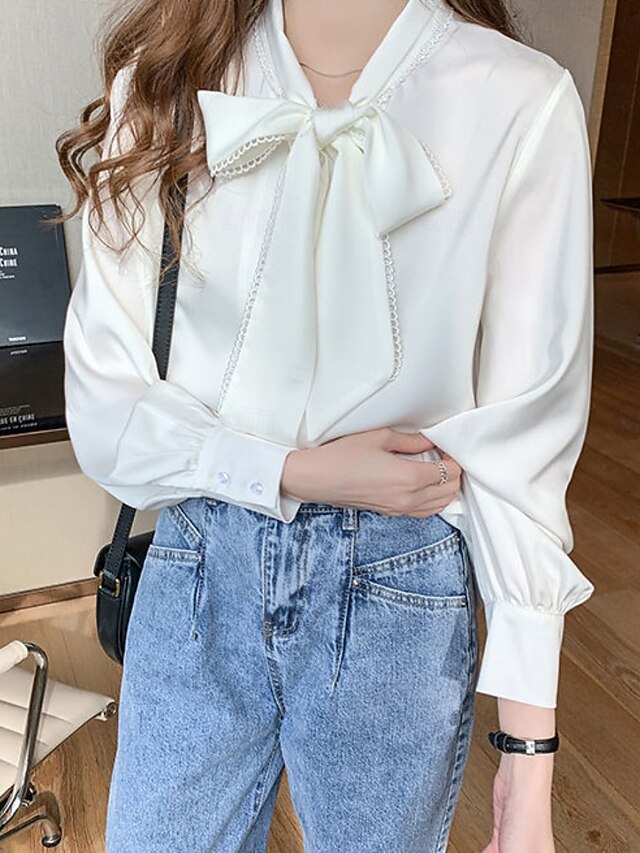 Women's Shirt Blouse Chiffon Tops Ruched Plain Stylish