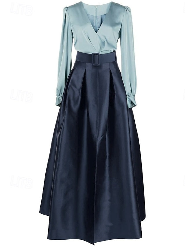 Evening Gown Formal High Guest Split A-Line Floor Dress Wedding