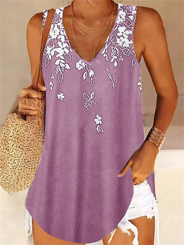 Women's Camisole Tank Top Floral Stylish Casual Sleeveless