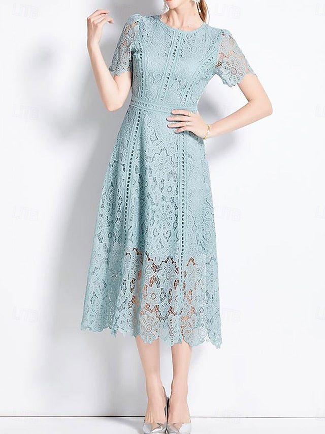 Dress Elegant Length of Crew Tea the Bride Neck Mother