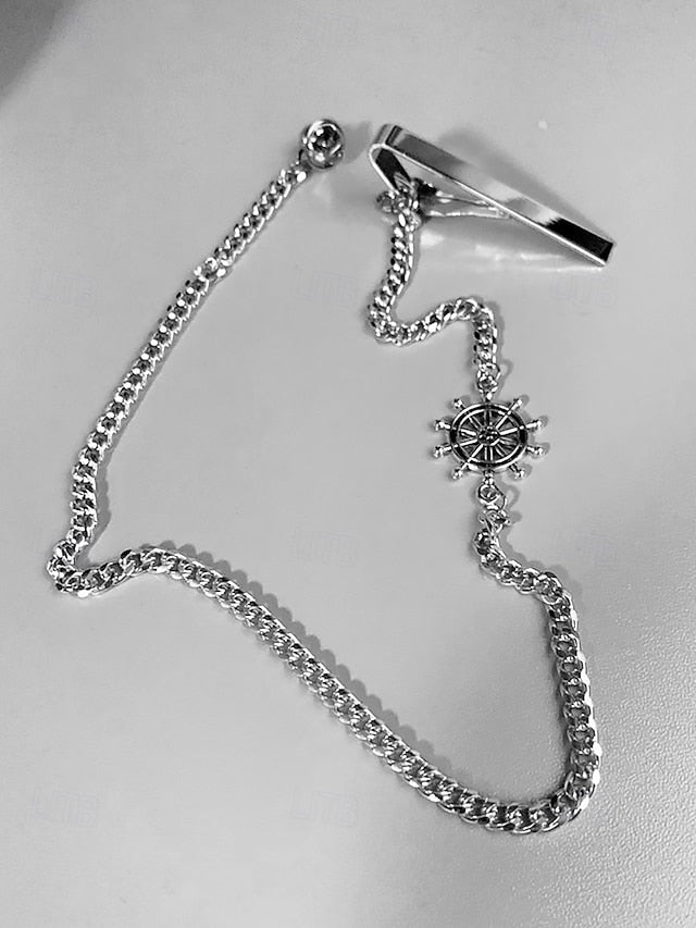 Tie Wheel Ship Design Chain Nautical – with Men's Silver