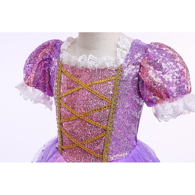 Dress Princess Cosplay Flower Cloak Rapunzel Girl