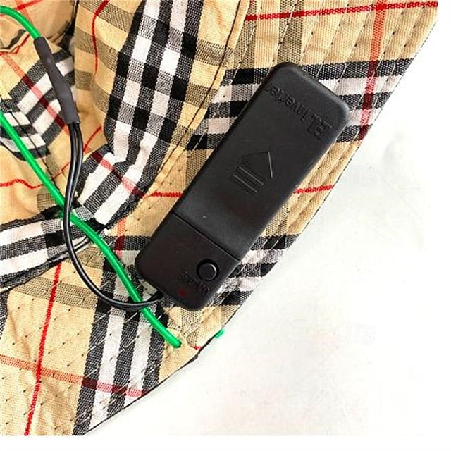 LED Luminous Fisherman Hat Men and Women Solid Color Flat Top