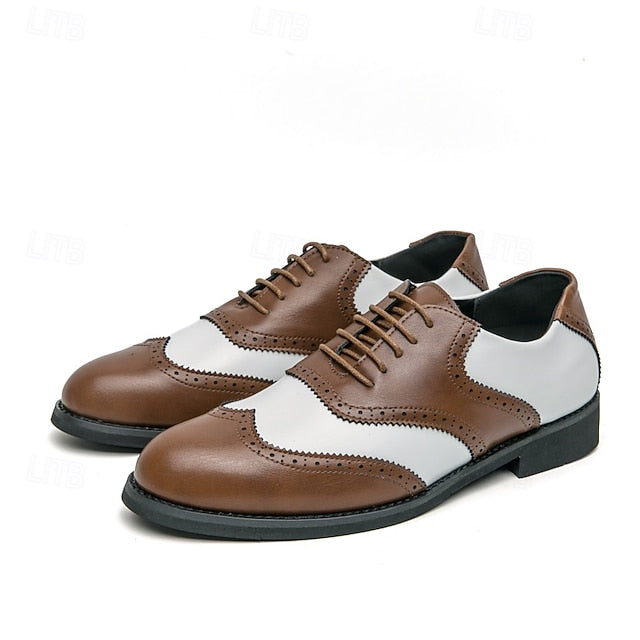 Brogue Shoes White in Wingtip Two-Tone Oxford Men's and