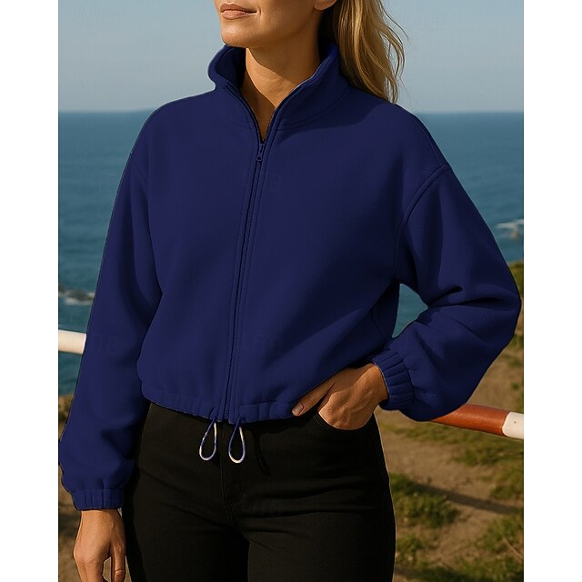 Women's Pullover Sweatshirt Casual Crop Tops Drawstring