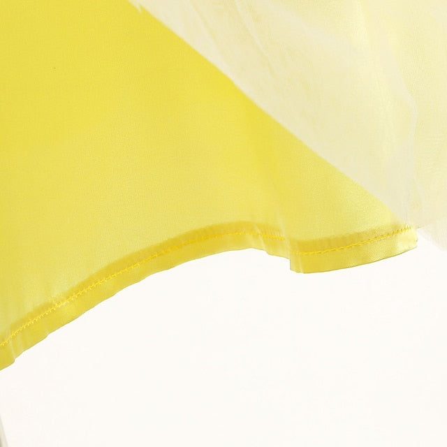 Girl Tinker Tiana Fairytale Flower Dress Princess Theme Bell