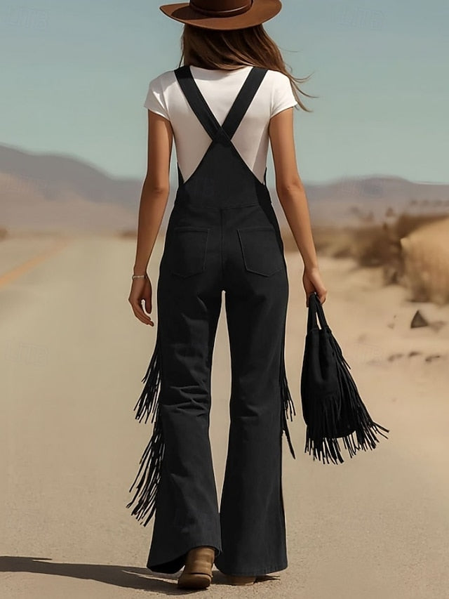 Women's Cargo Pants Wide Leg Bib Tights Overalls Fashion