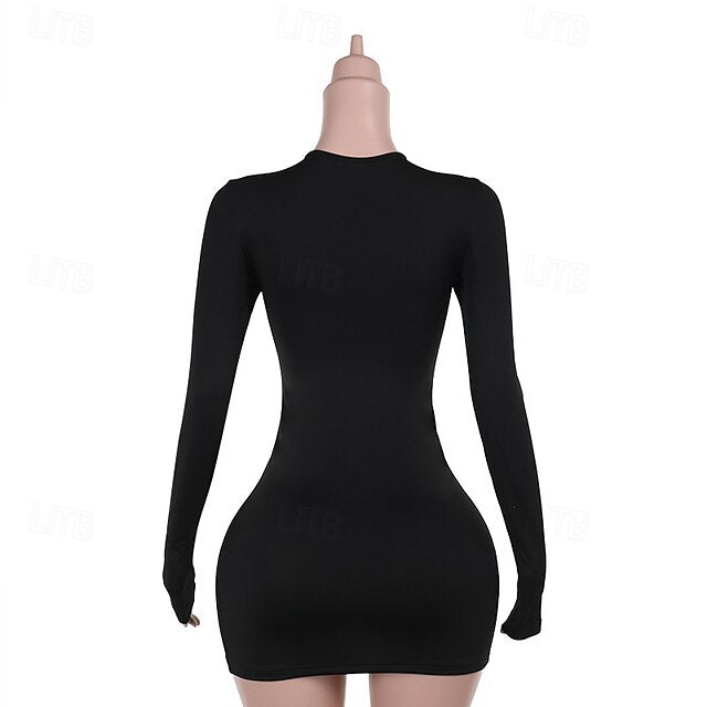 Women's Mini Dress Black Dress Elegant Fashion Modern Daily