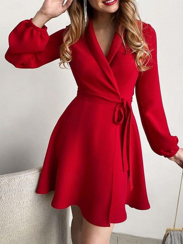 Women's Mini Dress Wrap Dress A Line Dress Casual Daily