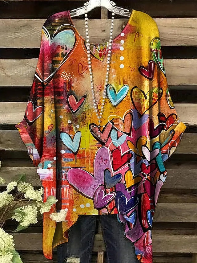 Women's Blouse Asymmetric Graphic Geometric Vintage Daily
