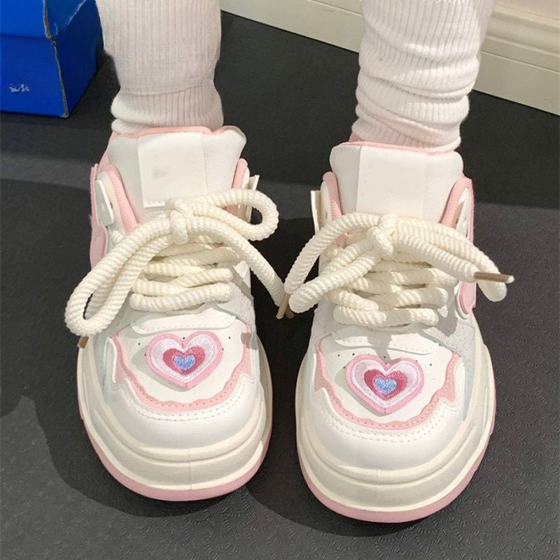 Cute Pink Heart Sneakers LY4179 - fabuloryshop