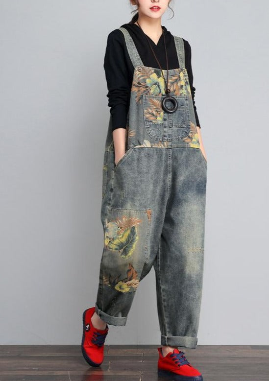 Loose Retro Printing Thin Jumpsuit Summer LY3976 - fabuloryshop