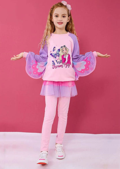 2023 Autumn Cute Princess Butterfly Wings Kids Girls Sports Two Piece Set Ada Fashion