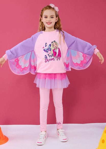 2023 Autumn Cute Princess Butterfly Wings Kids Girls Sports Two Piece Set Ada Fashion