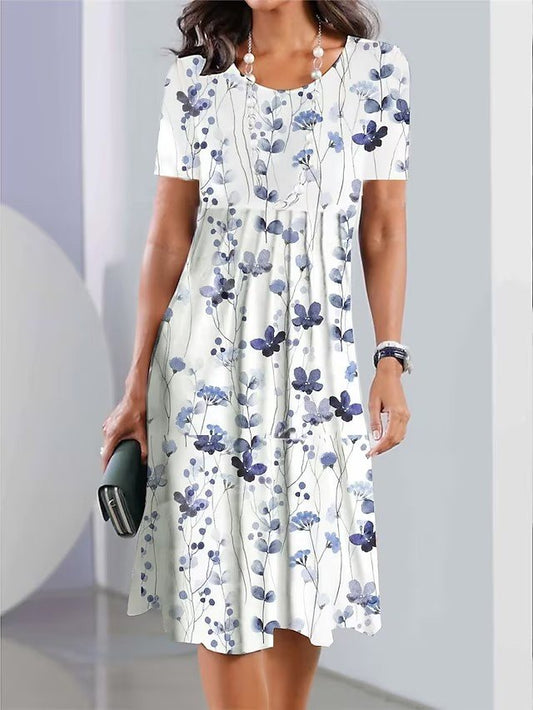 Loose Cotton Casual Floral Dress  WE109 - fabuloryshop