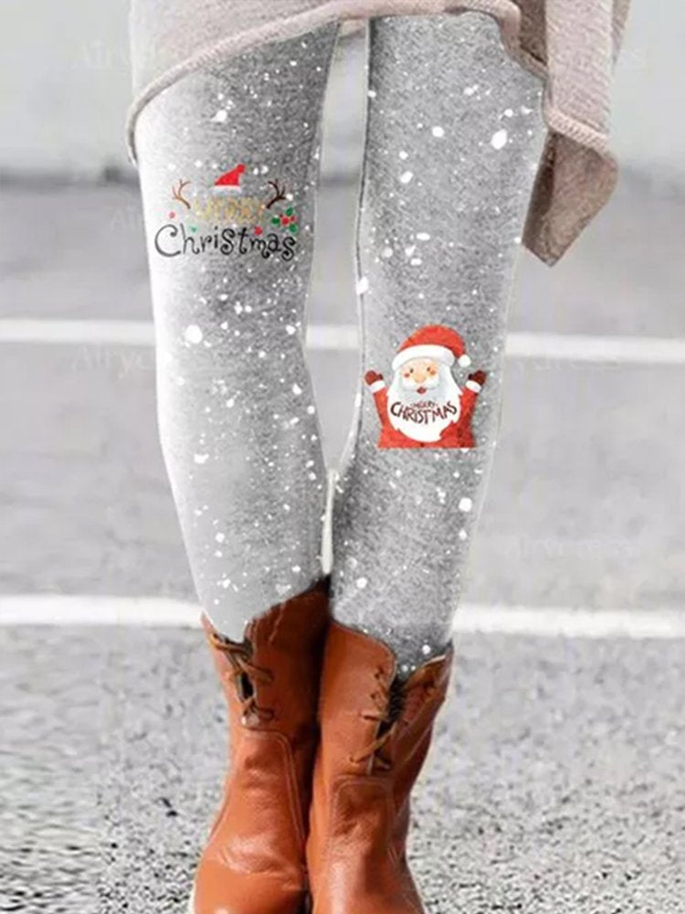 Skinny Christmas Snowman Cute Pants  QS77 - fabuloryshop