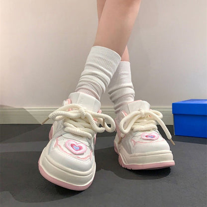 Cute Pink Heart Sneakers LY4179 - fabuloryshop