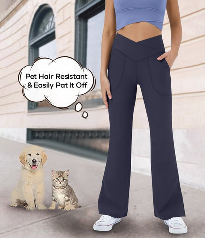 Casual Plain Autumn Elastic Pet Hair Resistant Daily Straight Pants  WD119 - fabuloryshop