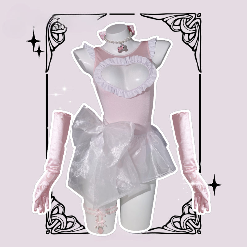 Ballet Princess Heart Jumpsuit Swimwear LY4180 - fabuloryshop