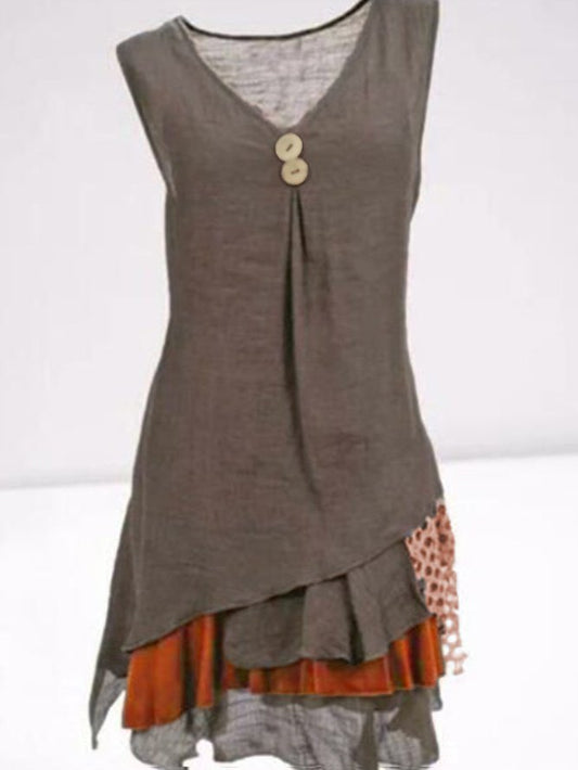 V Neck Solid Casual Mini Dress   WO101 - fabuloryshop