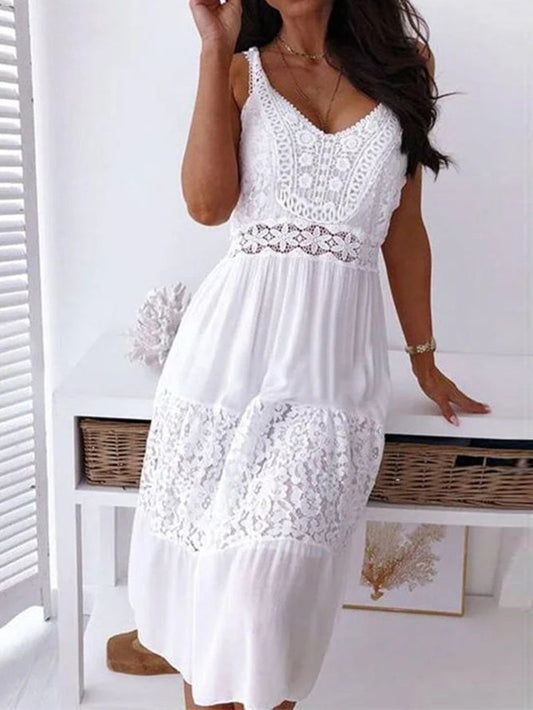 Elegant Lace Regular Fit Dress  QU117 - fabuloryshop