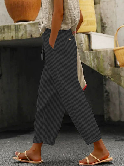 Striped Loose Casual Pants  WX116 - fabuloryshop