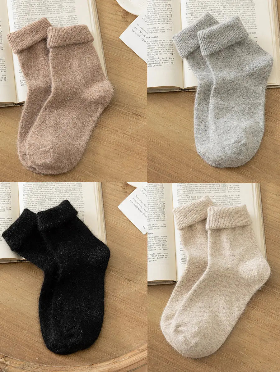 4 Pairs Women Winter Warm Wool Socks Ada Fashion