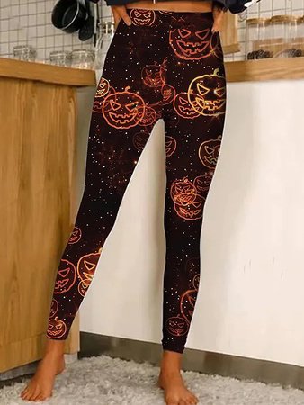 Tight Casual Halloween Leggings  QS95 - fabuloryshop