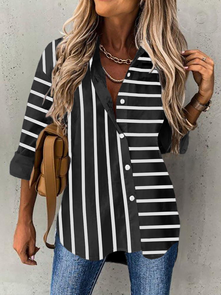 Striped Casual Blouse  WZ75