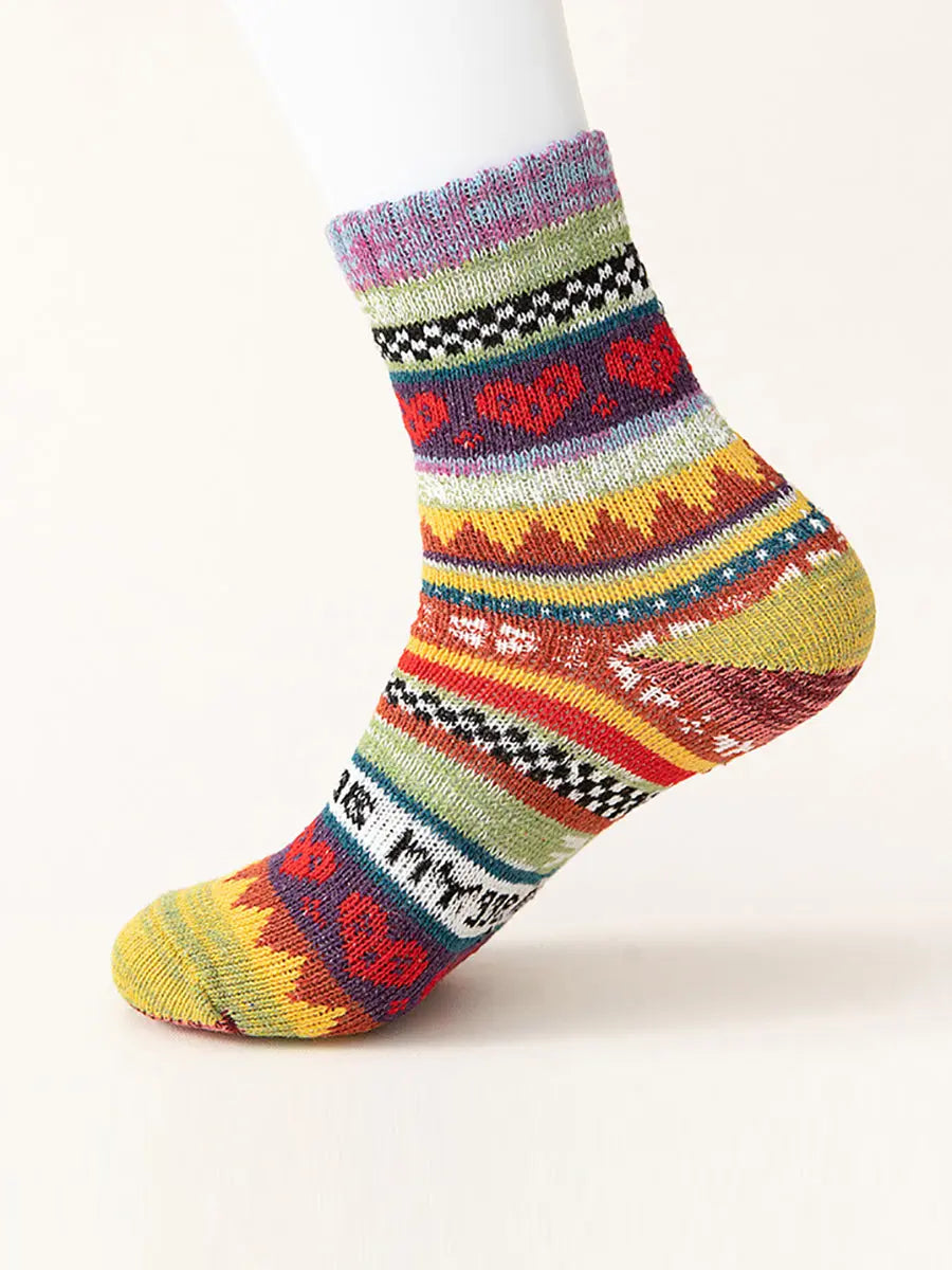 5 Pairs Women Ethnic Winter Warm Socks Ada Fashion