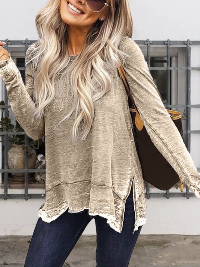 Plus Size Crew Neck Casual Long Sleeve Tops TY1051 - fabuloryshop