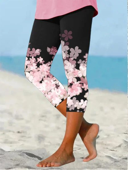 Floral Vacation Capris Leggings  QK109 - fabuloryshop