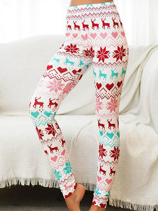 Christmas Snowman Sheath Cotton-Blend Leggings  WD102 - fabuloryshop